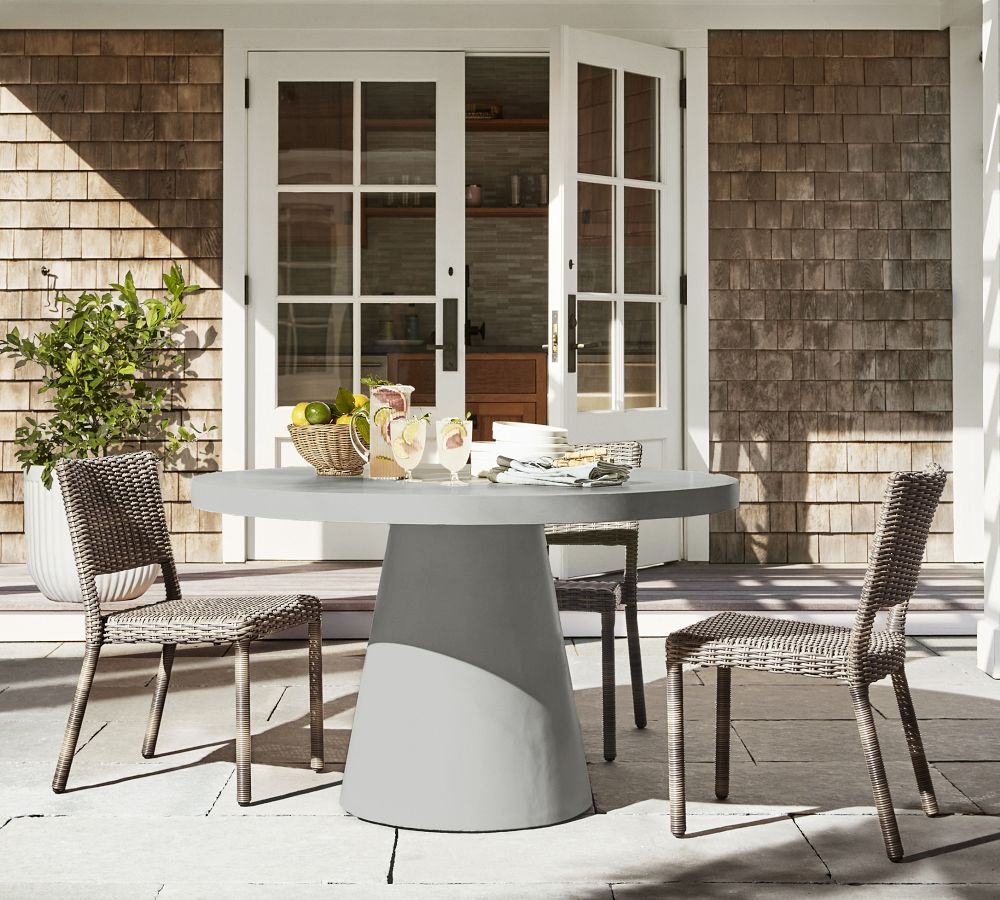 Pomona 51" Indoor/Outdoor Concrete Round Dining Table | Pottery Barn