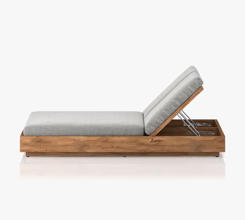 Lanai FSC® Teak Chaise Lounge | Pottery Barn