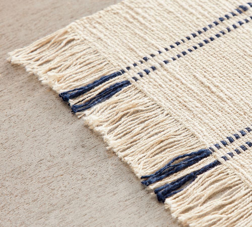 Becker Double Stripe Handwoven Cotton Placemats Set of 4 Pottery Barn