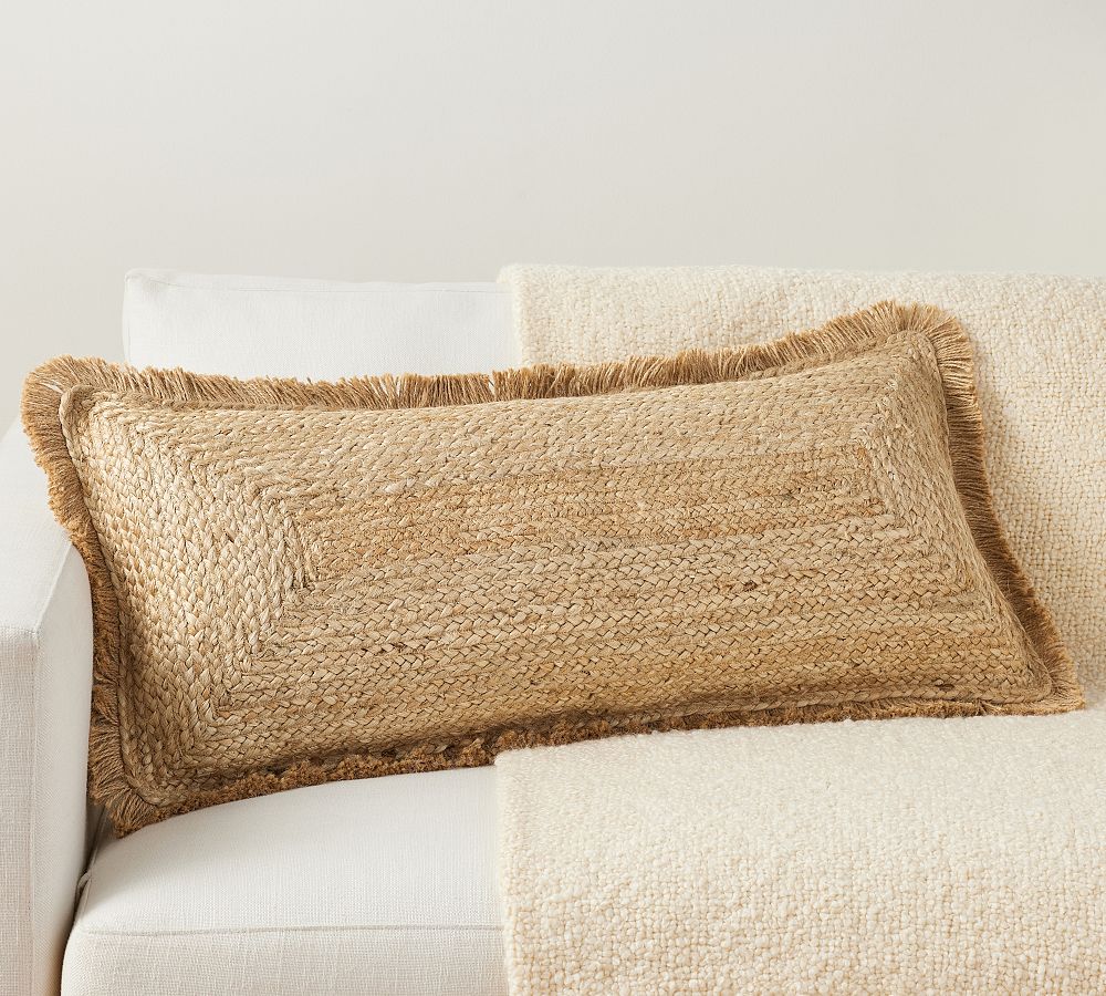 Braided Jute Lumbar Throw Pillow Pottery Barn