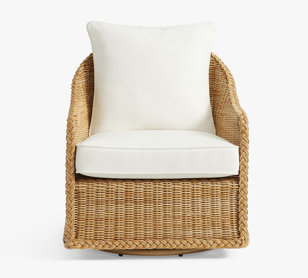 Westport Wicker Swivel Outdoor Lounge Chair Pottery Barn