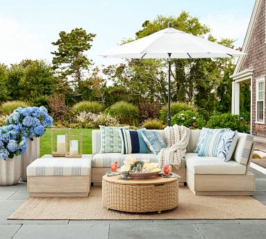 Westport Wicker Round Storage Outdoor Coffee Table | Pottery Barn