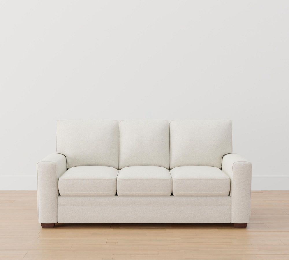 Pearce Square Arm Fabric Sleeper Sofa with Memory Foam Mattress Pottery Barn