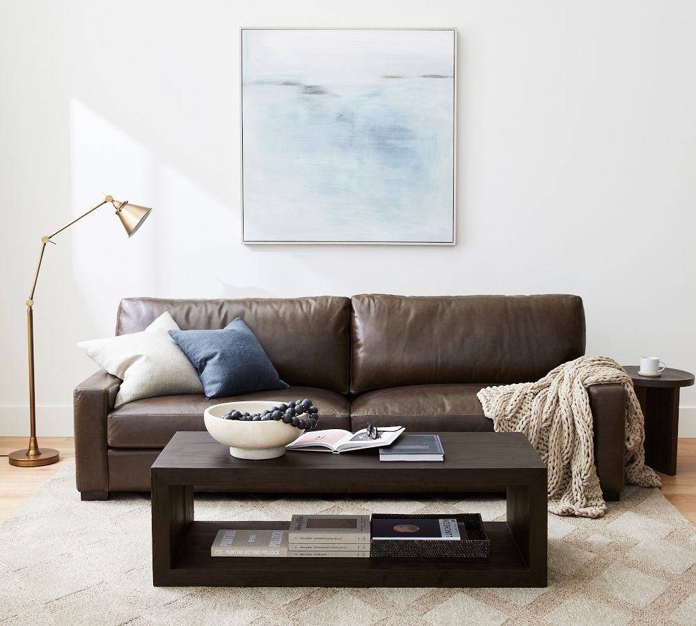 Turner Square Arm Leather Sofa | Pottery Barn