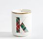 Stewart Plaid Alphabet Scented Candle - Winter Spruce | Pottery Barn