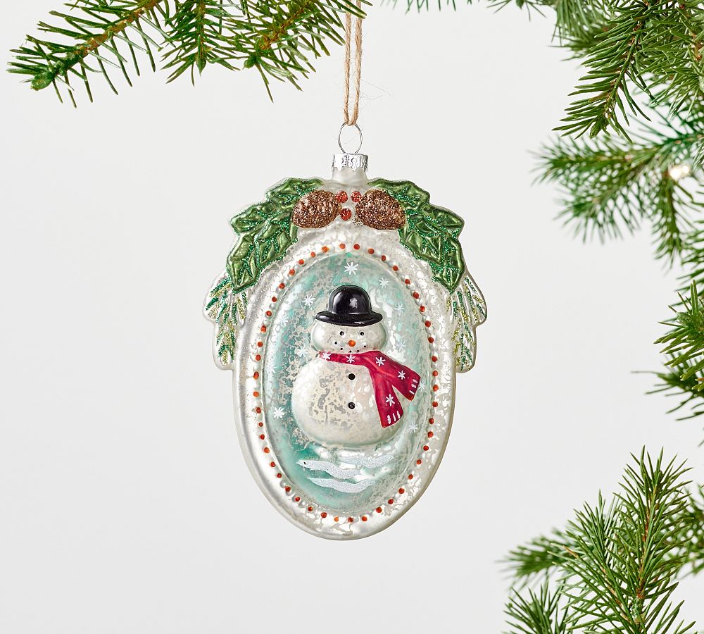 Mercury Glass Figurine Medallion Ornaments | Pottery Barn