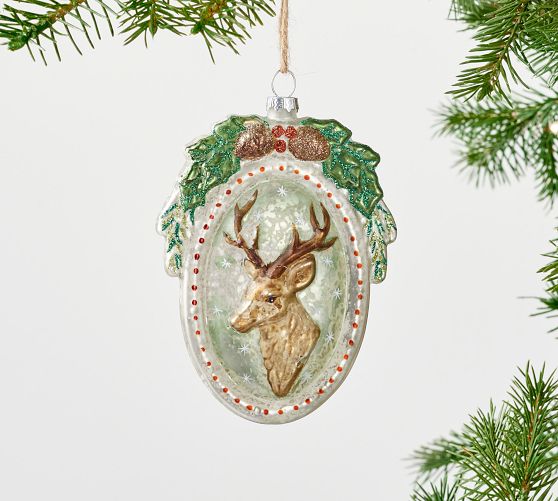 Mercury Glass Figurine Medallion Ornaments | Pottery Barn