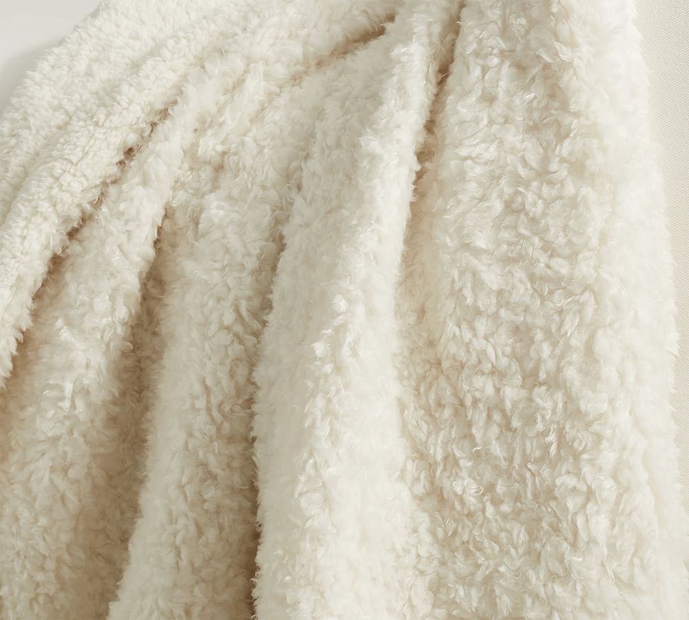 Fireside Cozy Sherpa Reversible Throw Blanket | Pottery Barn