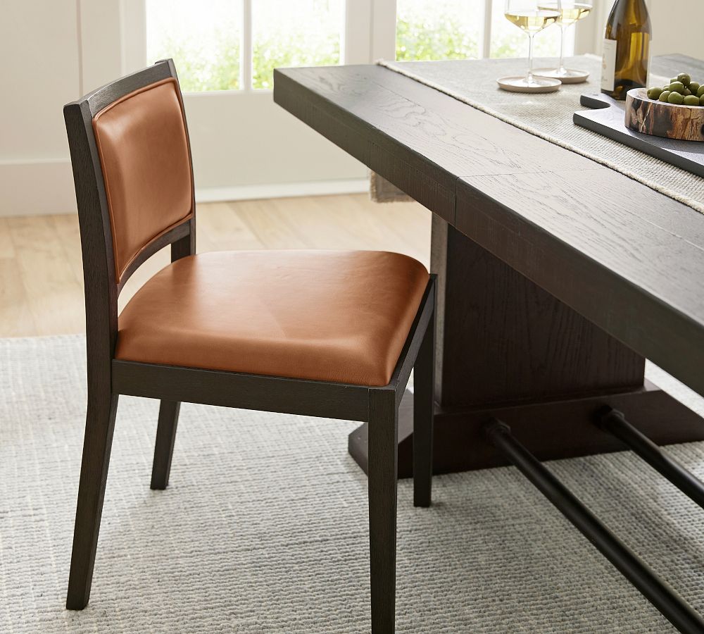 Aldric Leather Dining Chair Pottery Barn