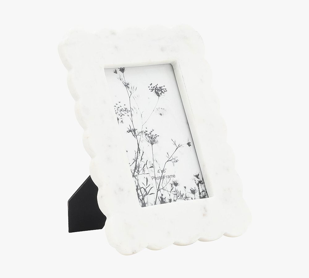 White Marble Scalloped Frame Pottery Barn