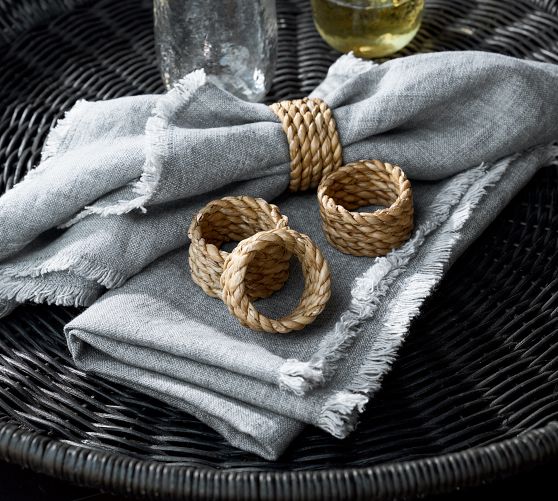 Malibu Handcrafted Seagrass Napkin Rings - Set of 4