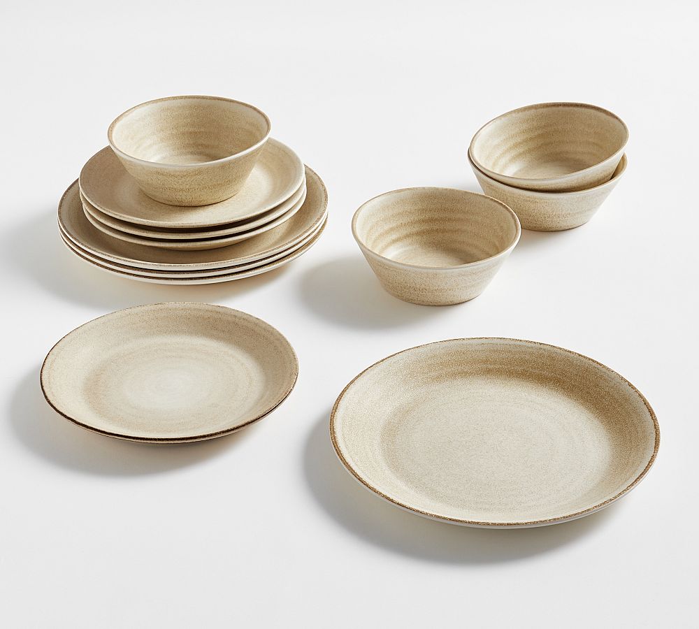 Larkin Melamine 12Piece Dinnerware Set Pottery Barn
