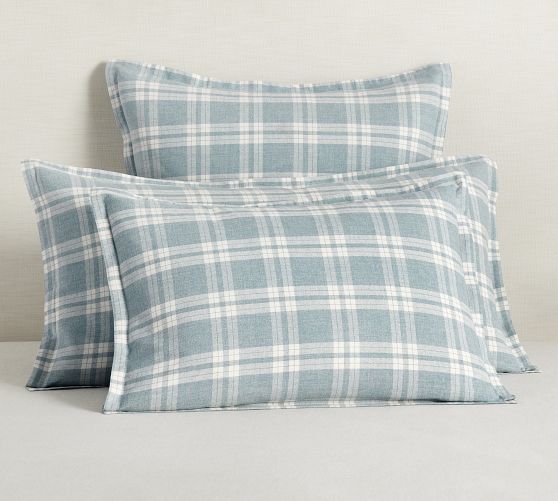 Briar Plaid Cotton/Linen Yarn Dye Sham Pottery Barn