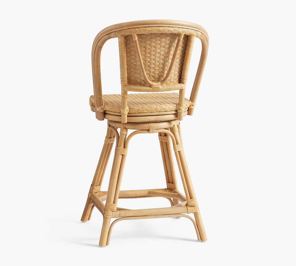 Cafe Bistro Rattan Swivel Counter Stool Pottery Barn
