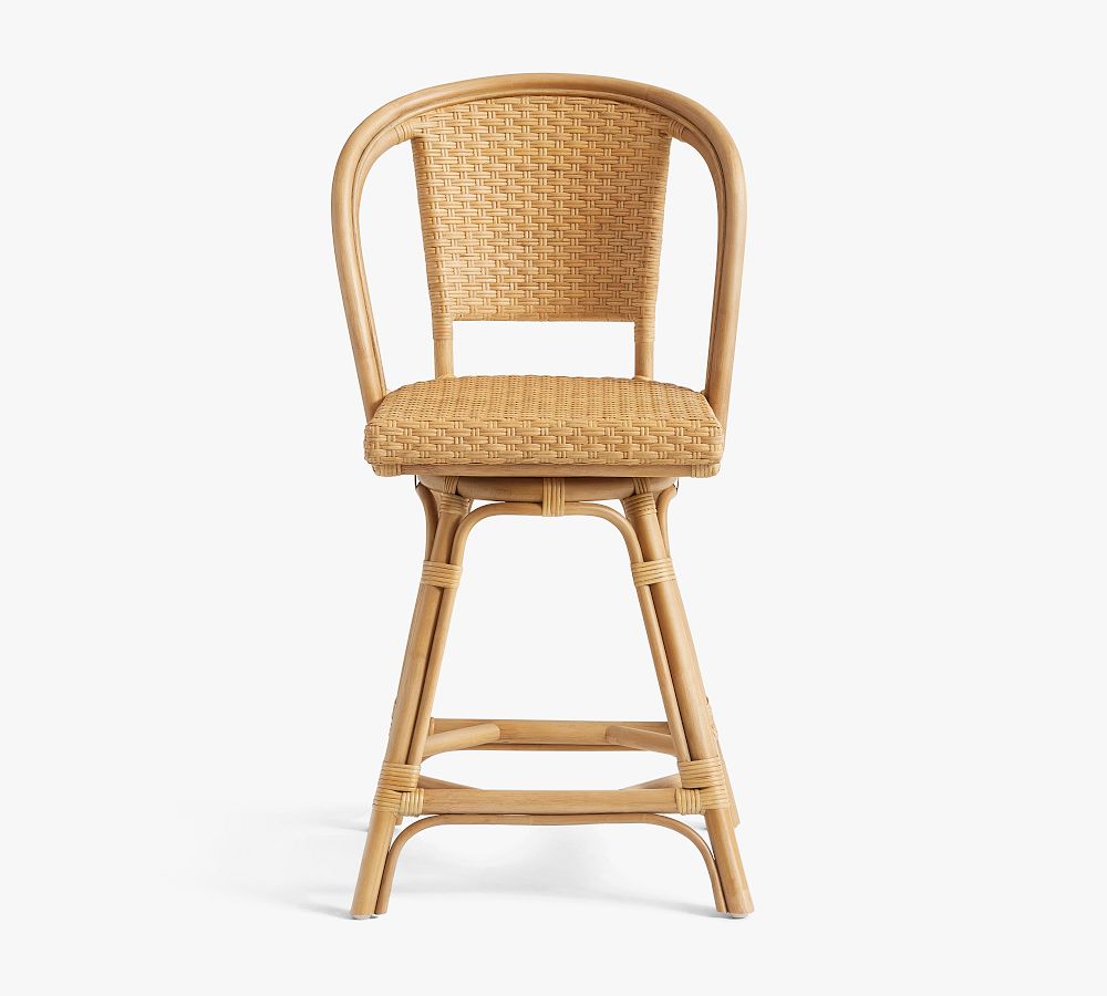 Cafe Bistro Rattan Swivel Counter Stool Pottery Barn