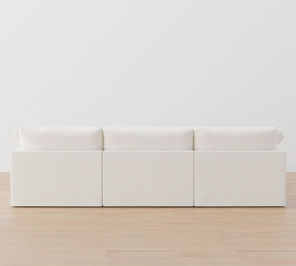 Dream Square Slim Arm Slipcovered Modular Sofa Chaise Sectional