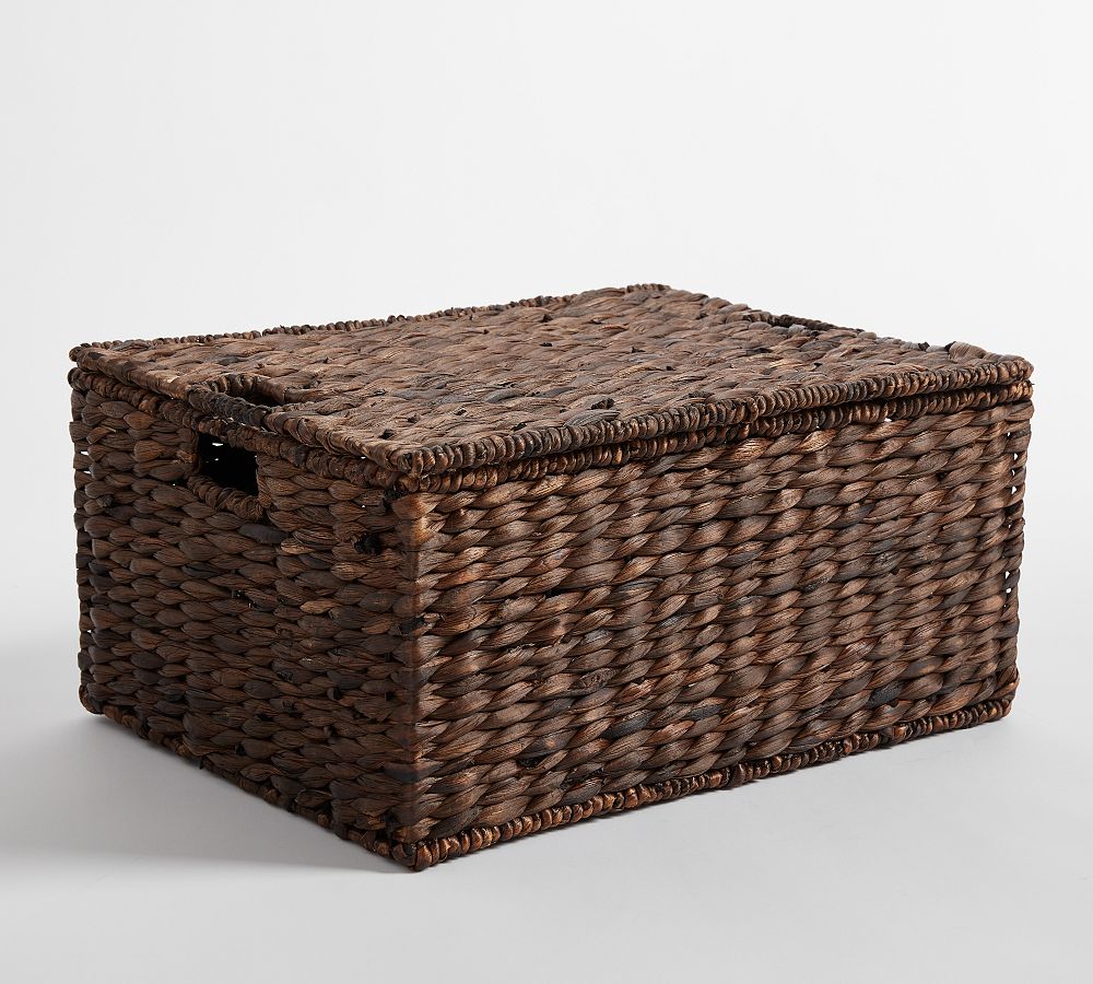 Raleigh Handwoven Seagrass Lidded Baskets | Pottery Barn