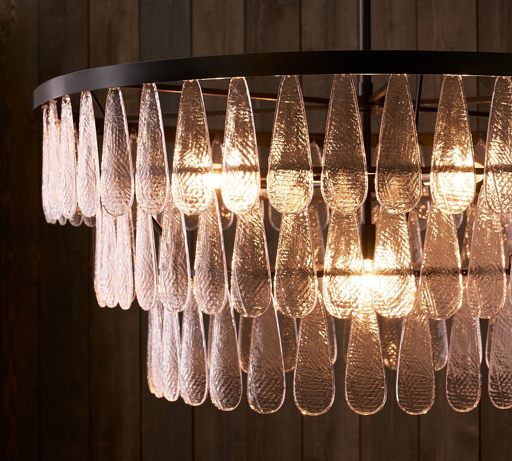 Curated visual reference: Fresh Look at Mable Textured Glass Round Chandelier