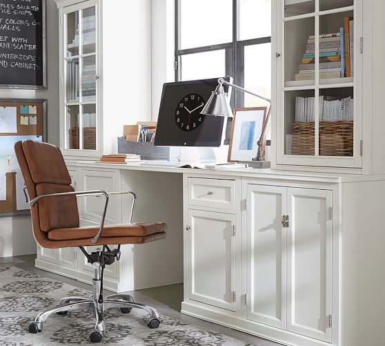 pottery barn white desk hutch