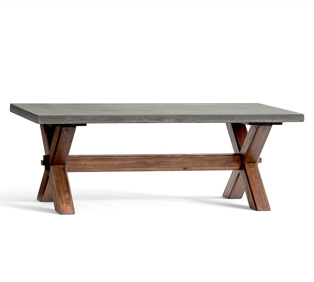 Abbott Concrete & FSC® Acacia Rectangular Outdoor Coffee Table