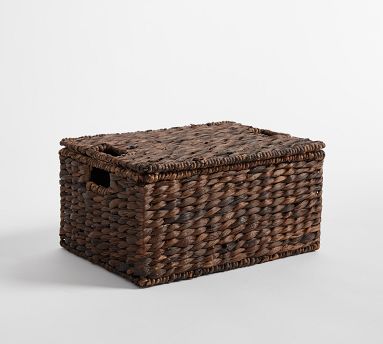 Raleigh Handwoven Seagrass Lidded Baskets | Pottery Barn