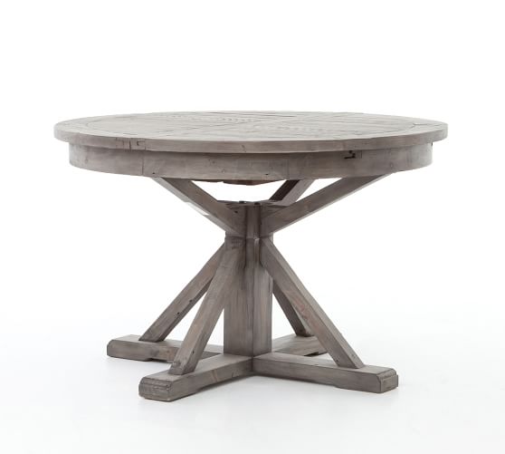 hart round reclaimed wood pedestal