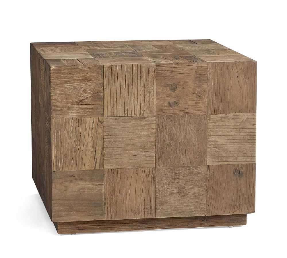 reclaimed wood accent cube