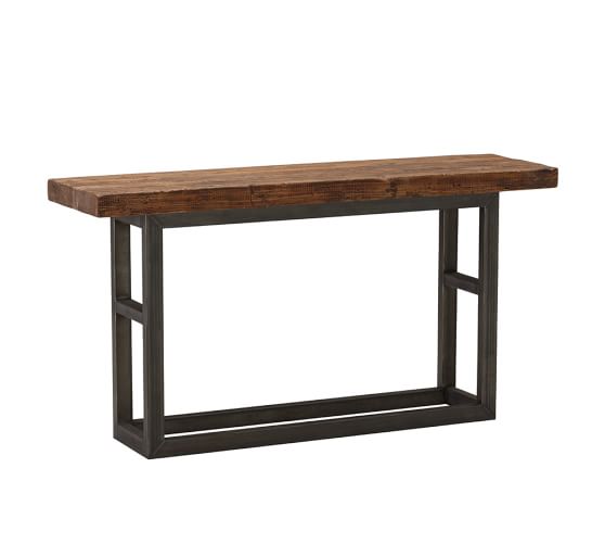 reclaimed wood metal console table