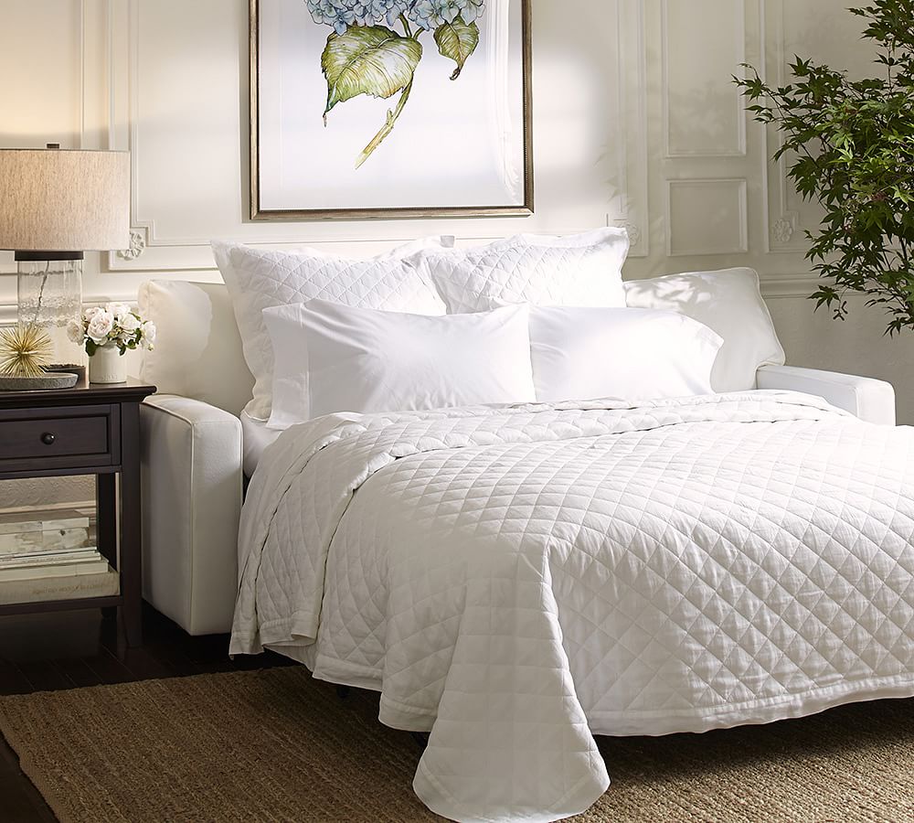 Buchanan Square Arm Upholstered Deluxe Sleeper Sofa Bed Pottery Barn