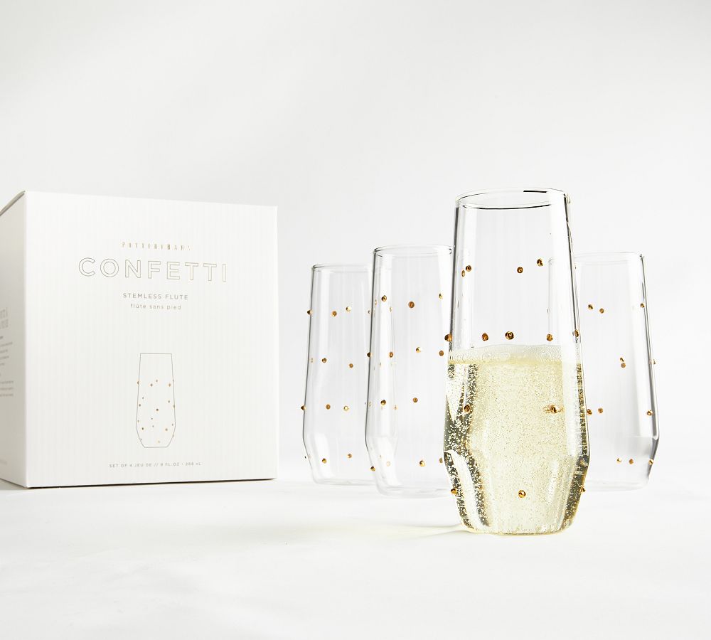 Confetti Celebration Flutes Set of 4 Pottery Barn