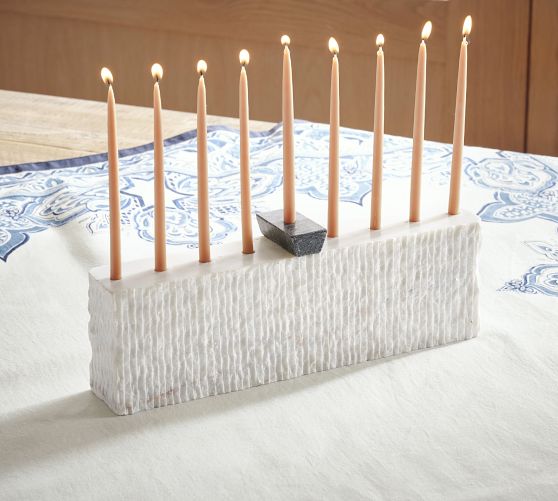 Menorah Wax Taper Candles Set of 45 Pottery Barn