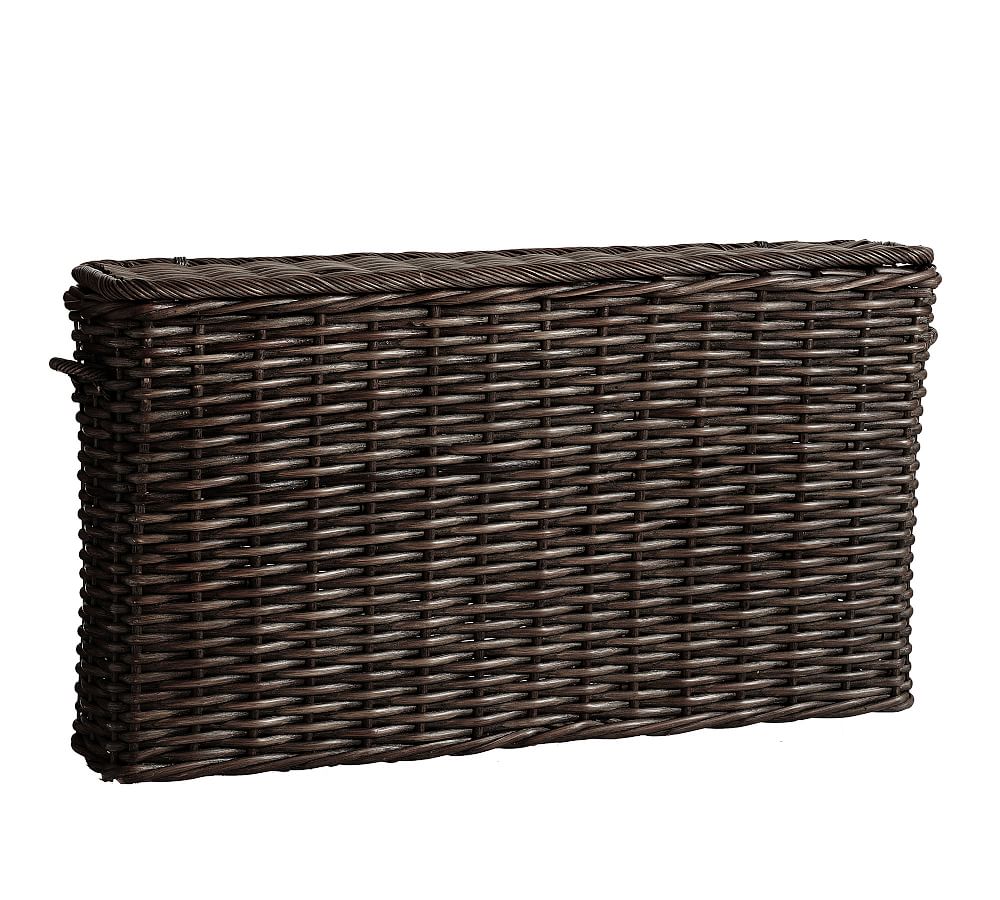 Aubrey Woven Oversized Lidded Storage Basket Charcoal Pottery Barn