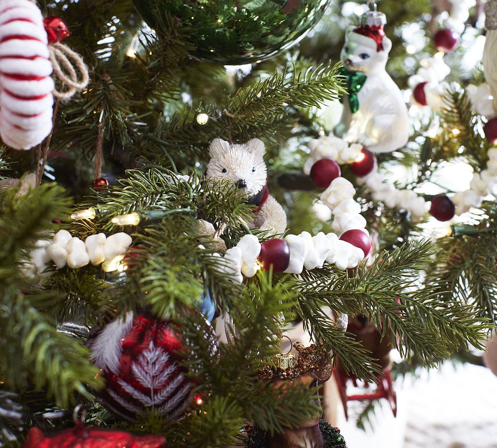 Popcorn & Cranberry String Lights Garland Pottery Barn