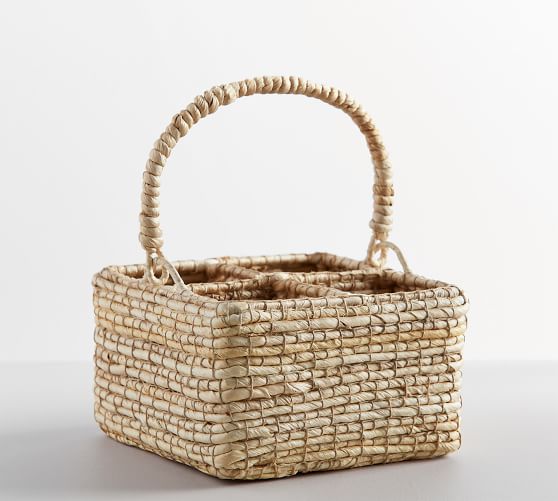Wynne Coil Handwoven Abaca Flatware Caddy Pottery Barn