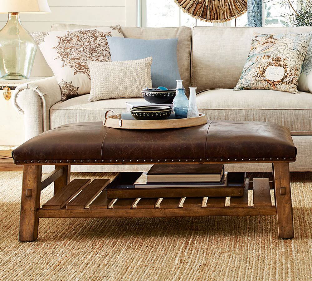 leather rectangle coffee table