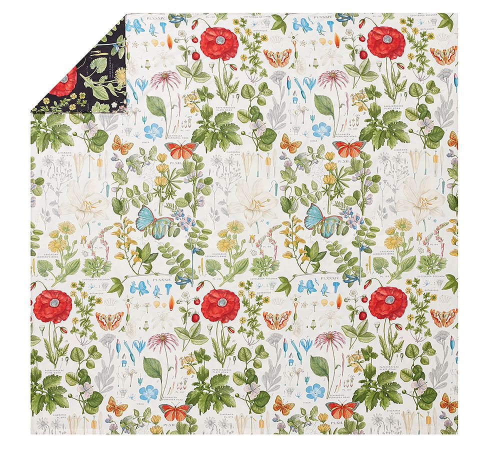 Poppy Organic Percale Patterned Duvet Cover & Sham Pottery Barn