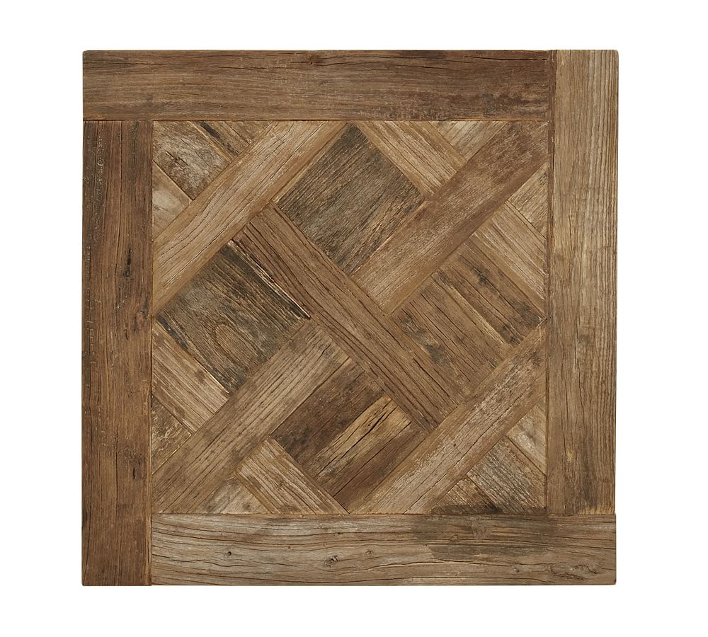 Parquet Square Reclaimed Wood End Table Pottery Barn
