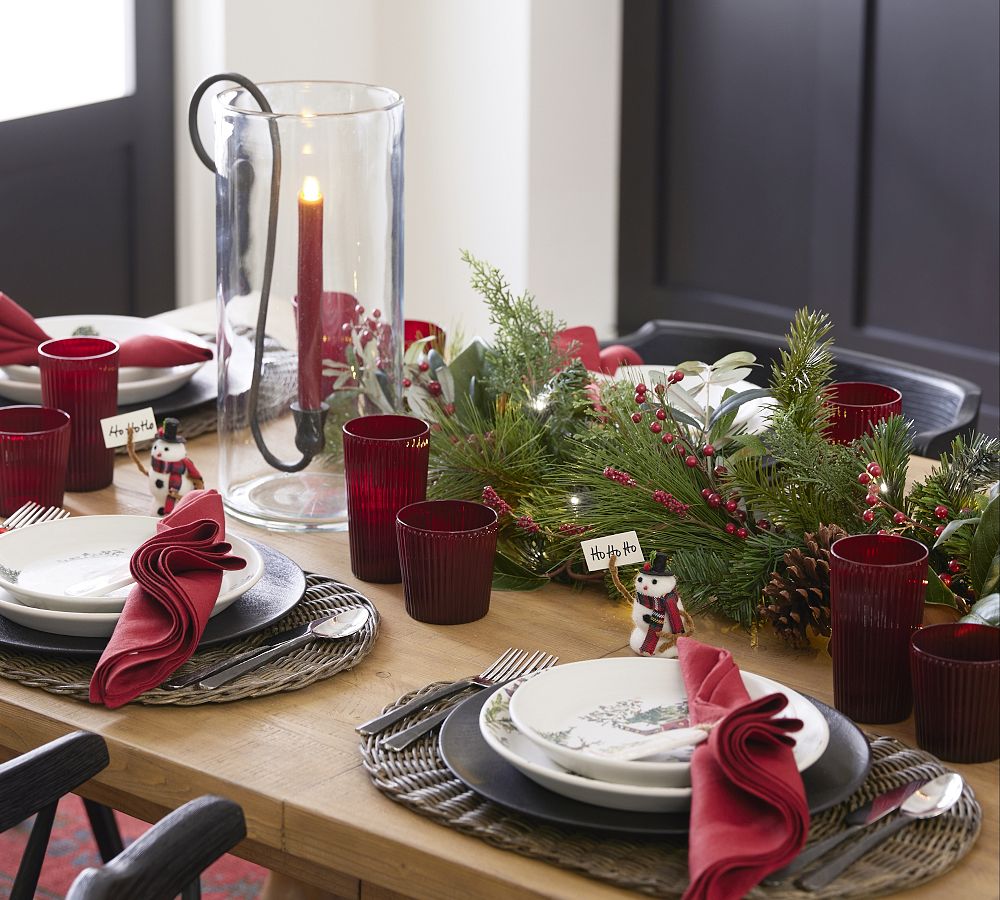 Premium Flickering Flameless Wax Taper Candle Red Pottery Barn