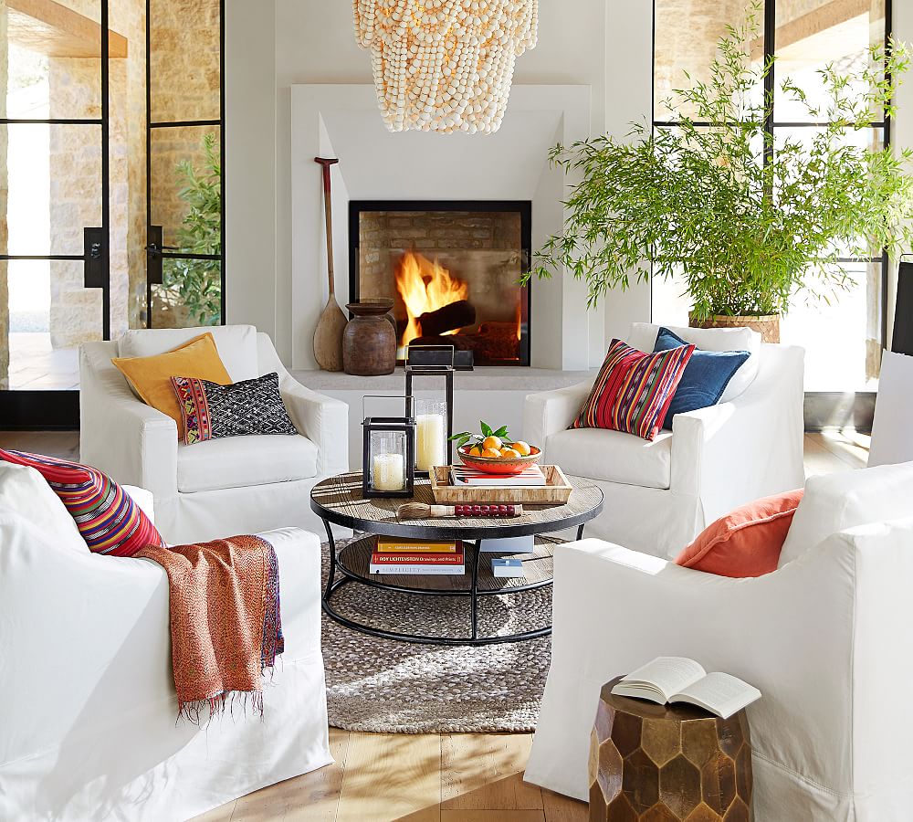 Bartlett Round Reclaimed Wood Coffee Table Pottery Barn