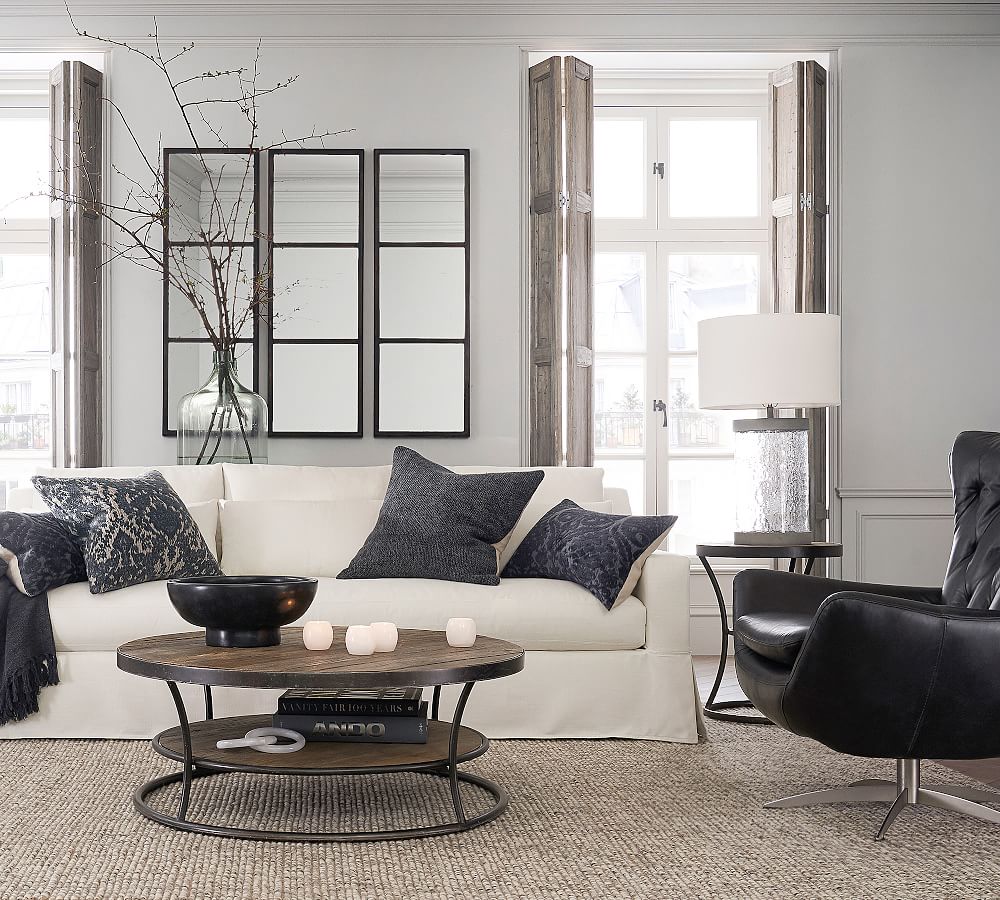 Bartlett Round Reclaimed Wood End Table Pottery Barn