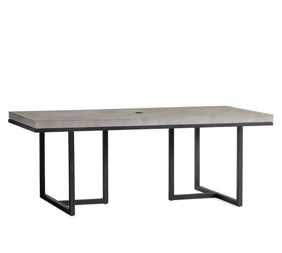 Sloan Concrete & Iron Outdoor Dining Table | Pottery Barn