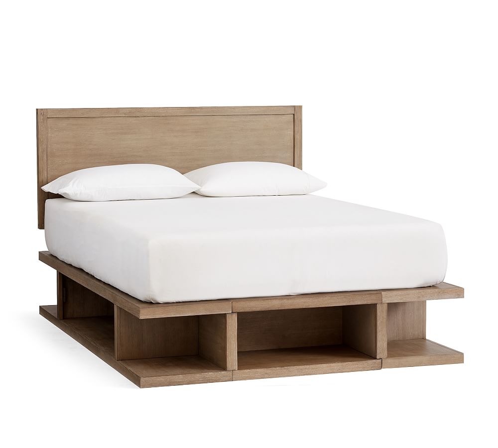 Brooklyn Storage Platform Bed & Headboard Pottery Barn