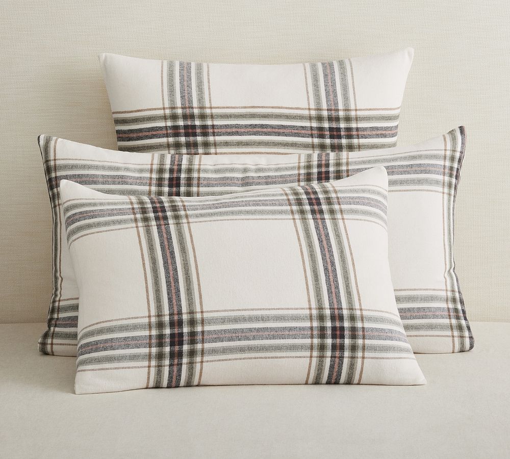Logan Plaid Organic Cotton Flannel Duvet Cover Pottery Barn