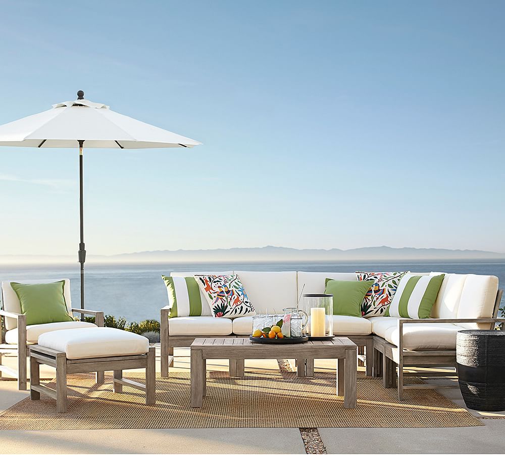 Indio FSC® Eucalyptus Outdoor Ottoman | Pottery Barn