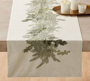 Garland Botanical Cotton/Linen Table Runners | Pottery Barn