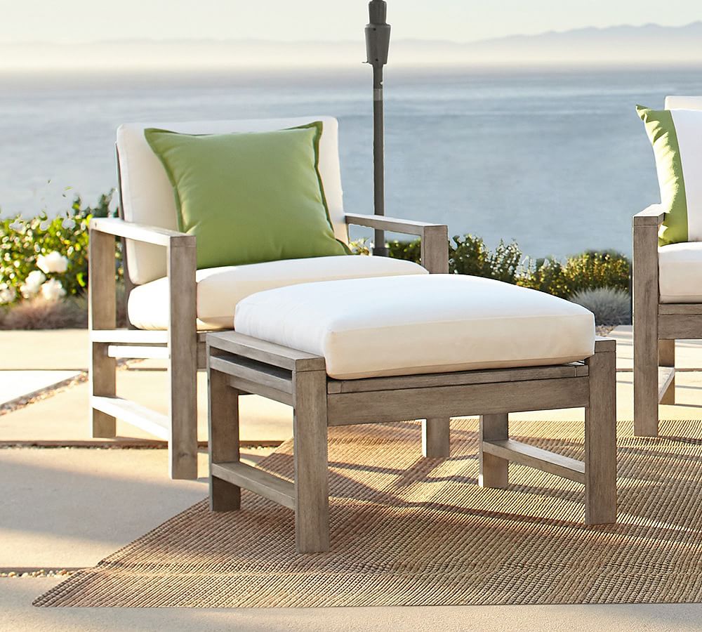 Indio FSC® Eucalyptus Outdoor Ottoman | Pottery Barn