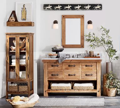 Rustic Reclaimed Wood Linen Closet | Pottery Barn