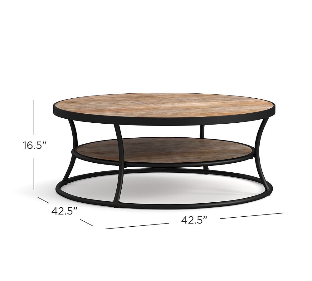 Bartlett Round Reclaimed Wood Coffee Table Pottery Barn
