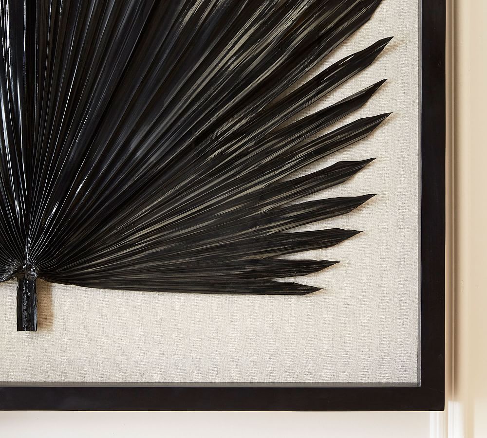 Palm Leaf Shadow Box Art Black Wall Art Pottery Barn