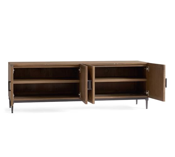 parquet reclaimed wood media console